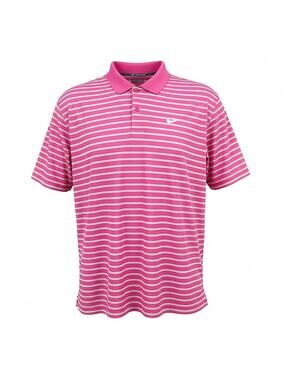 Nike Dri-FIT Victory Golf Polo Men's Size XL Pink/White Striped Polyester